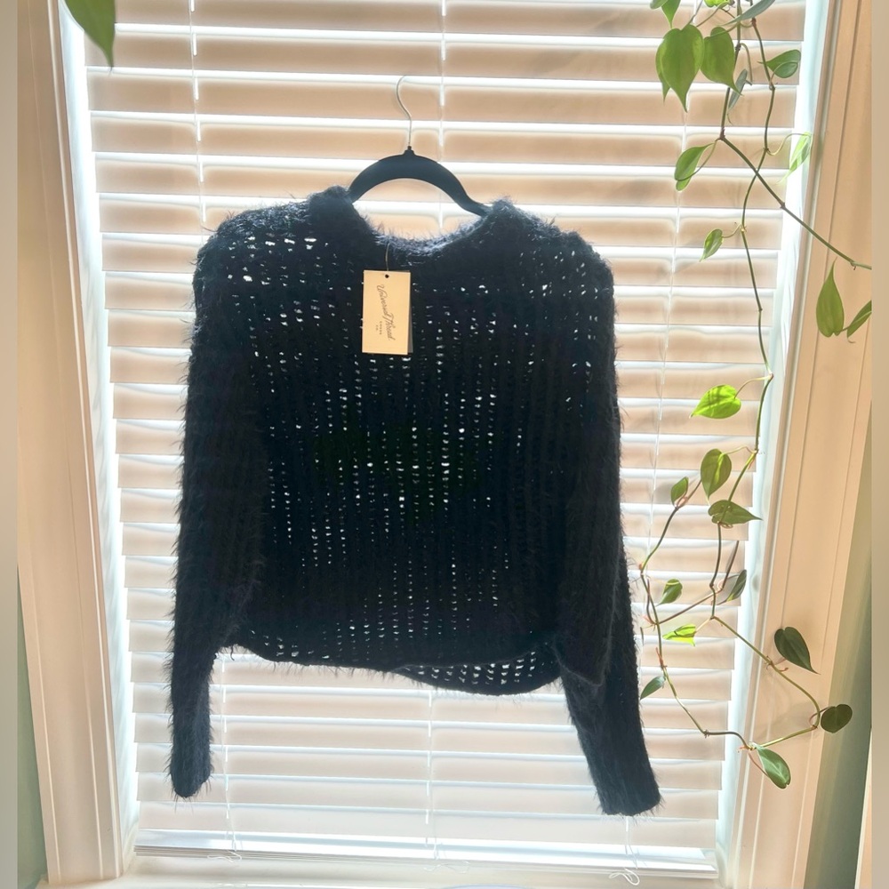 Universal Thread Black Textured Women's Sweater